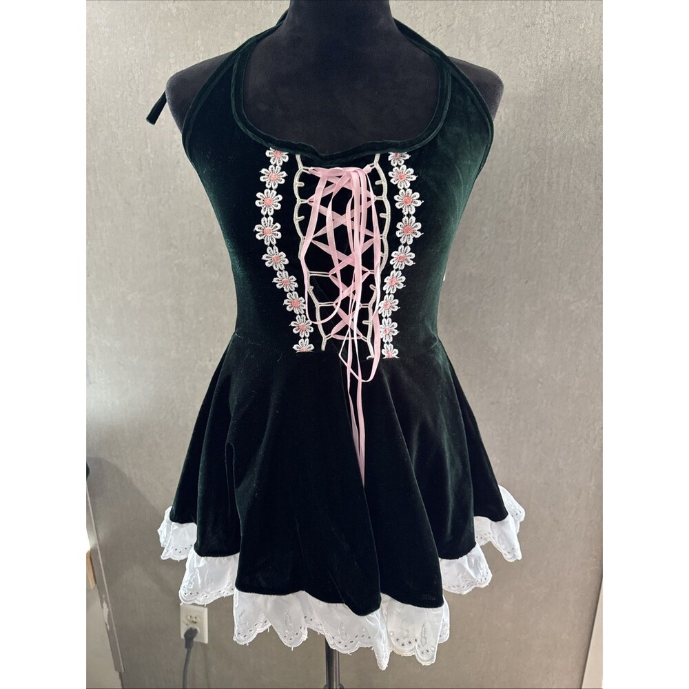 Coquette Velvet Oktoberfest German Dirndl Costume Dress Lingerie Size Small